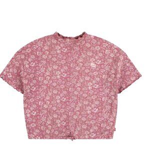 Levi’s Girls Floral Waffle Knit Tee M (8/10) NWT Rose Wine Color Casual